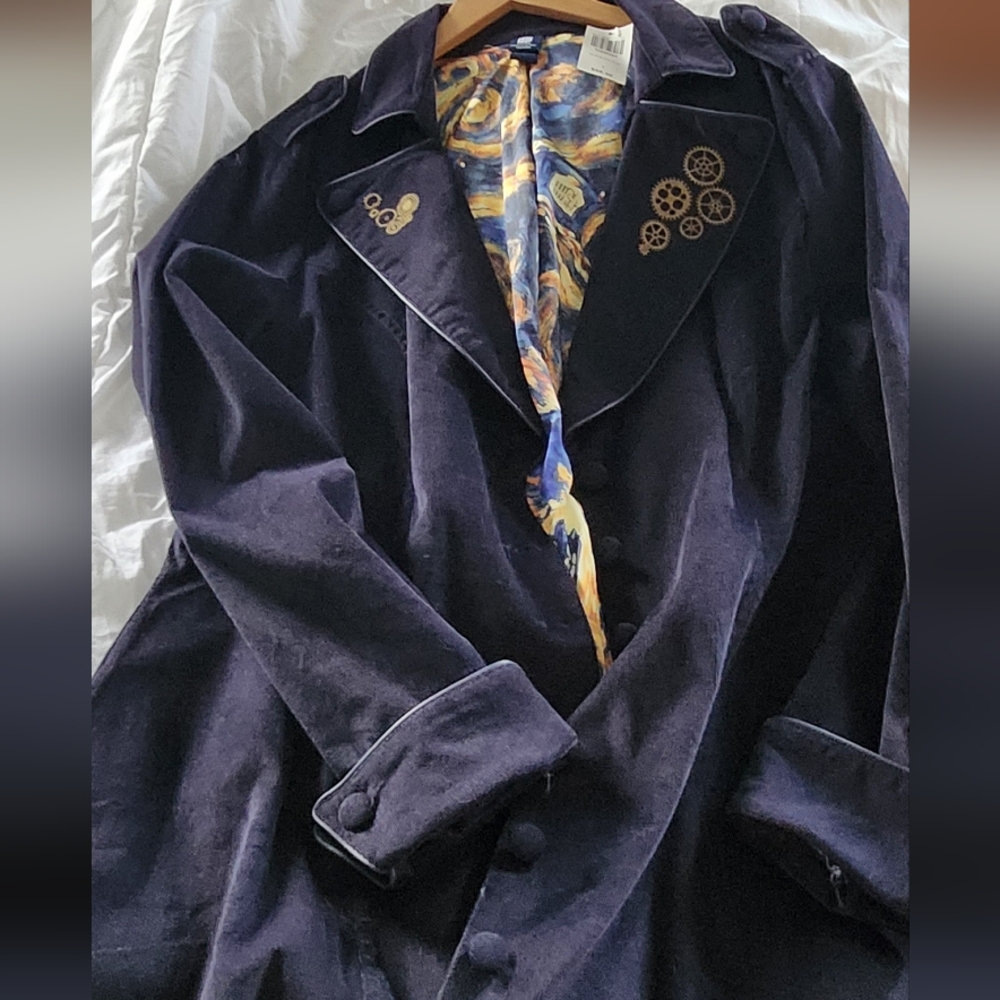 Hot topic Dr Who coat Navy Blue Sz 1
